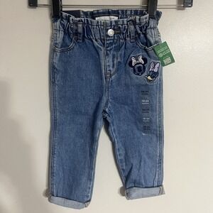 Baby Gap x Disney Just Like Mom Embroidered‎ Cuffed Jeans Size 18-24 Months